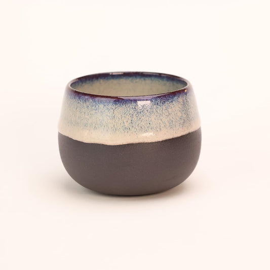 Handmade Japanese Style Black Stonware Ceramic Cup, Iced Coffee Cup, Handcrafted Ceramic Mug, 13.5oz, 400ml, Large Ceramic Cup