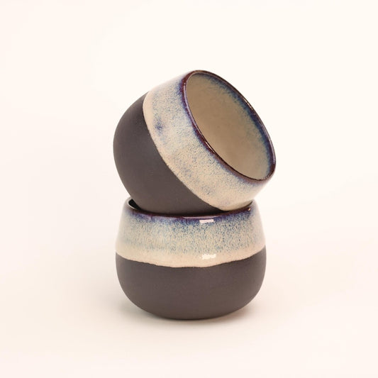 Handmade Japanese Style Black Stonware Ceramic Cup, Iced Coffee Cup, Handcrafted Ceramic Mug, 13.5oz, 400ml, Large Ceramic Cup