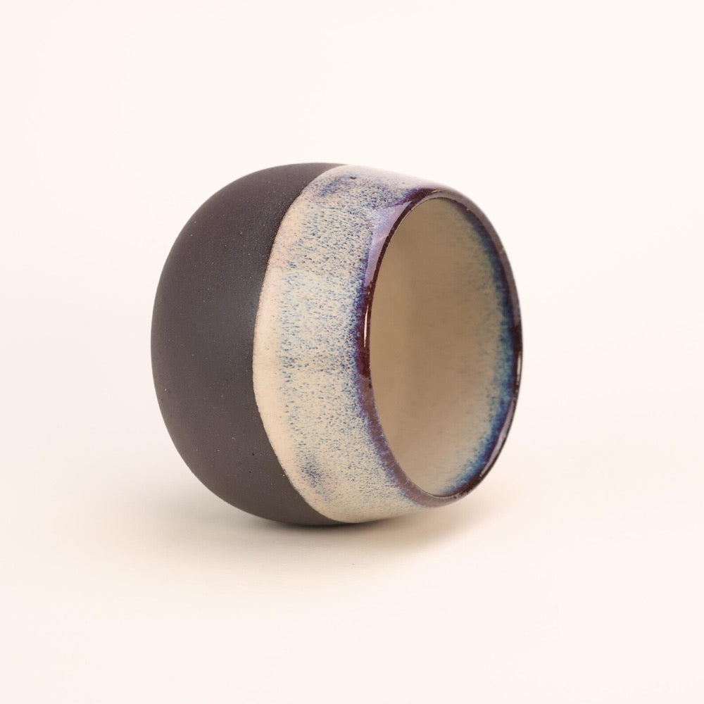 Handmade Japanese Style Black Stonware Ceramic Cup, Iced Coffee Cup, Handcrafted Ceramic Mug, 13.5oz, 400ml, Large Ceramic Cup